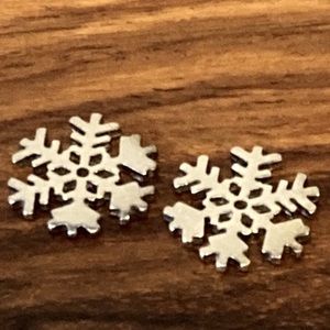 NWOT Trollbeads Snowflake Earring Charms (Pair) Sterling Silver TAGEA-20008